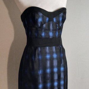 DIANE VON FURSTENBERG - LITTLE ANN DRESS #4 - BLUE/BLACK - SMALL (EUC)